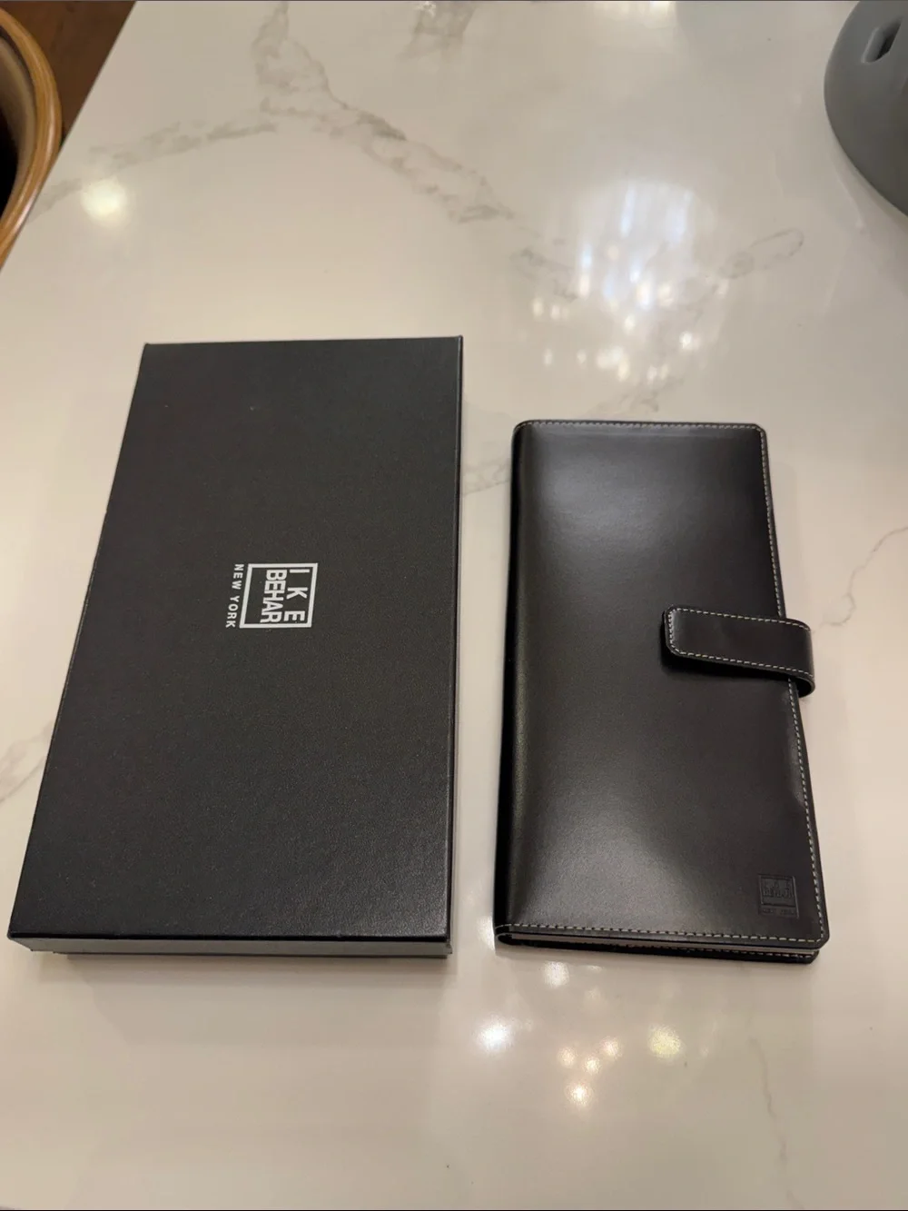 Ike Behar Black Leather men's travel wallet